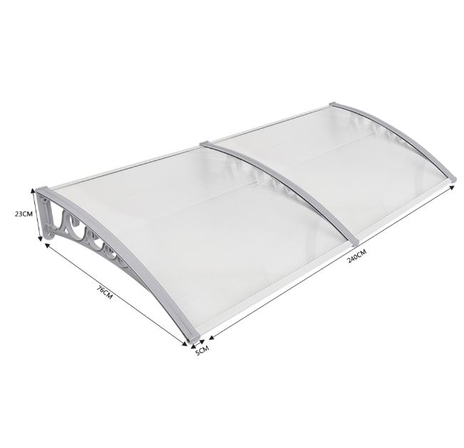 Tür Markise Regen Baldachin Aluminium Fenster Rahmen Vorne Tür Markise DIY Tür Markise Anti UV Sonne Schutz Markisen HWC: 80x240 cm