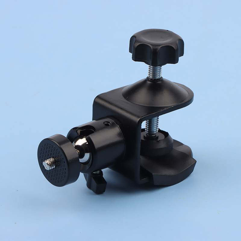 Morsetto in metallo con 360 ° Mini testa a sfera staffa a morsetto a sgancio rapido supporto per treppiede clip a vite 1/4 per fotocamera monitor microfono con luce flash
