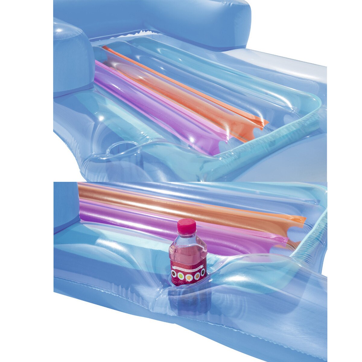 Uppblåsbar flytande rad strand simma luftmadrass pool flyter flytande lounge sovplats för vattensport fest 161 x 84cm