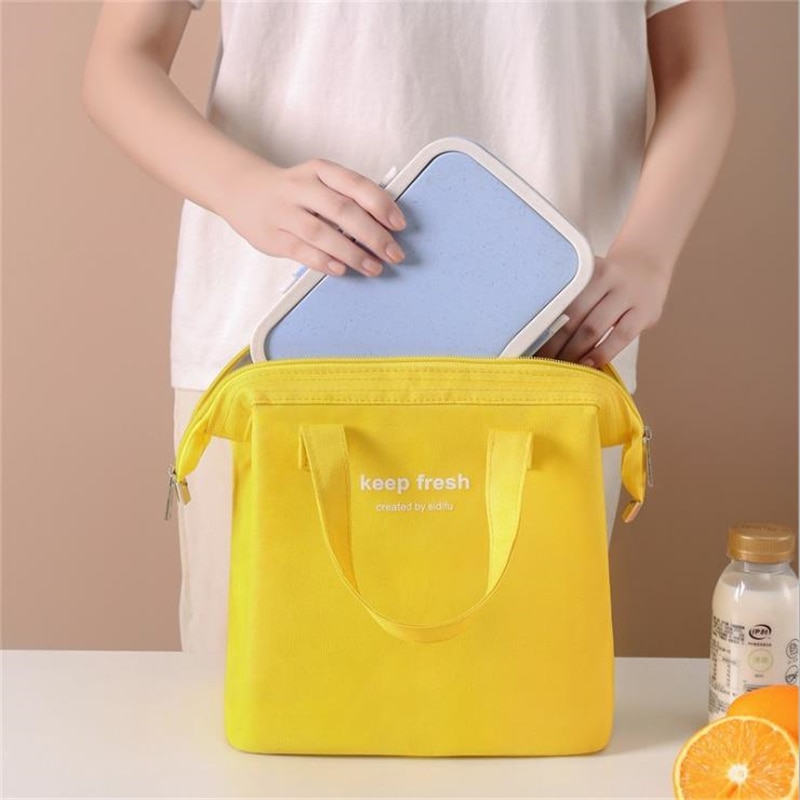 Draagbare Lunch Tas Voor Vrouwen Thermische Geïsoleerde Tote Koeler Handtas Bento Pouch Diner Container School Voedsel Opslag Pakket