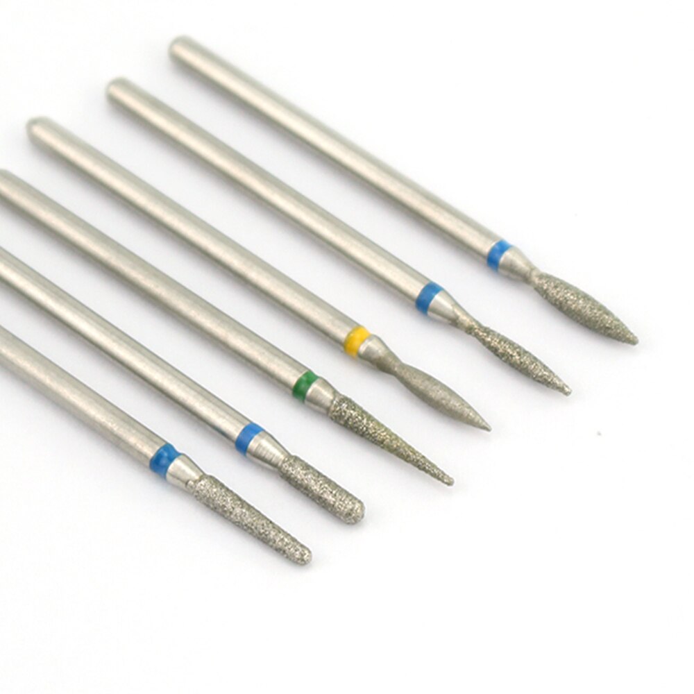 6pc Diamond Nail Drill Bit Set Rotary Electric Manicure Drills Milling Cutter for Pedicure Cuticle Clean Tool Nail Art Equipment