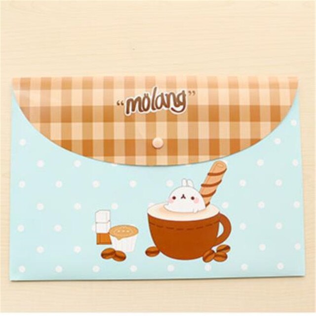 Florala4 File Folder Document Filling Bag Pvc Waterproof Stationery Bag School Office Supplies Bill Data Storage: Blue-2