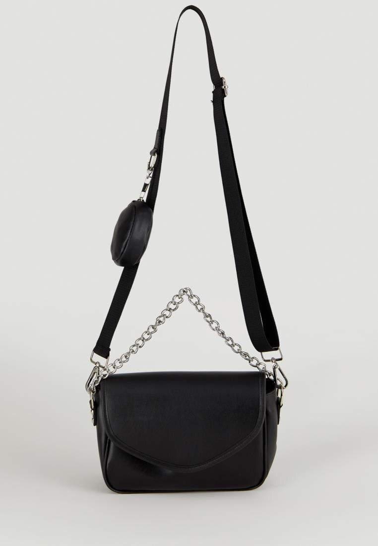 de facto Frühling Frau Zubehör Faux Leder Kreuz Schulter Tasche Kreuz Körper Taschen Handtaschen Stilvolle -U1943AZ21SP: schwarz farbe