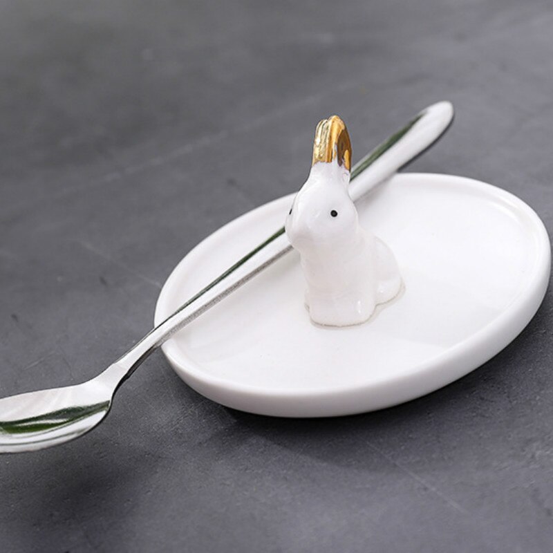 450ml cartoon konijnen keramische mok met deksel lepel handbeschilderde koffiemok melkbeker voor student jongen meisje