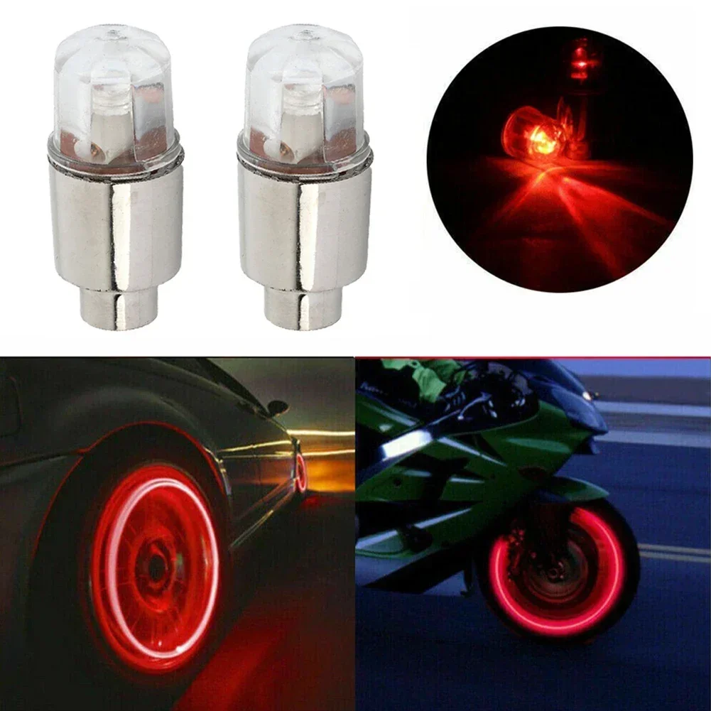 Luces LED para neumáticos de ruedas de coche, luz azul/roja/verde/colorida apta para bicicleta, coche, motocicleta, accesorios de decoración de neumáticos de coche, 2 uds.