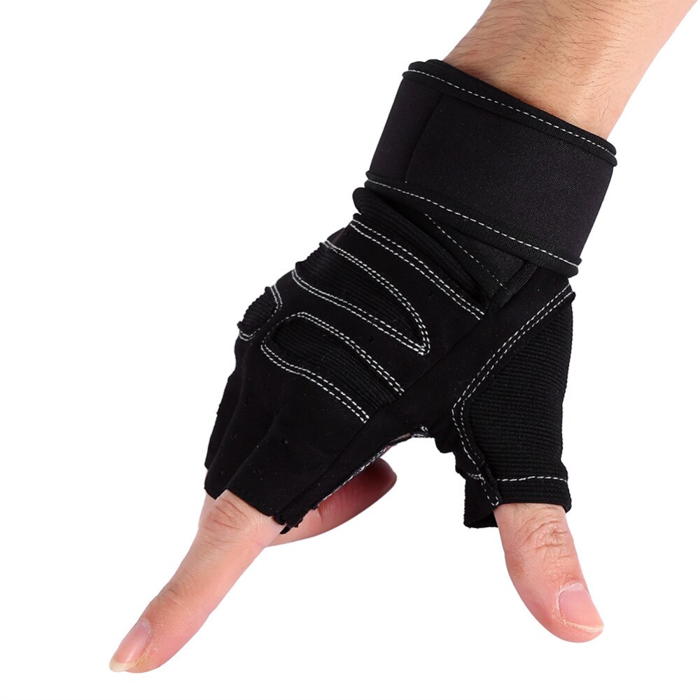 1 Paar Mannen Gym Handschoenen Gewichtheffen Training Handschoenen Pols Wrap Fitness Uitoefenen Handschoenen Antislip Gym Apparatuur Bescherming