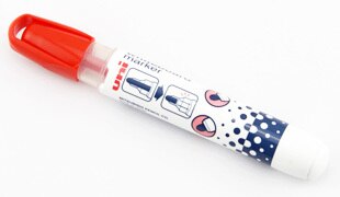 1 pçs japão whiteboard caneta uni PWB-202 fácil de limpar sem deixar marcas não-tóxico proteção ambiental segurança quadro branco caneta: Vermelho