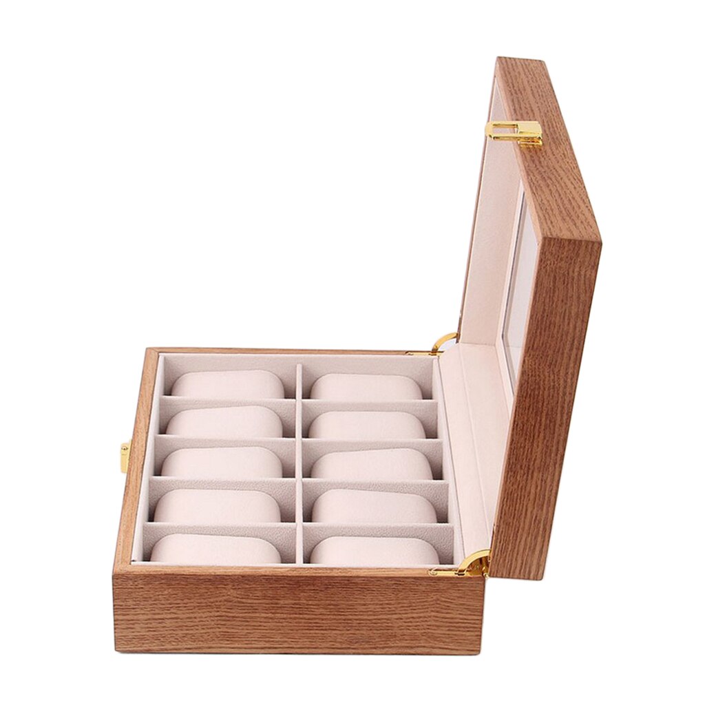 Men's Wrist Watch Box Portable Wooden Display Case Jewelry Storage Holder