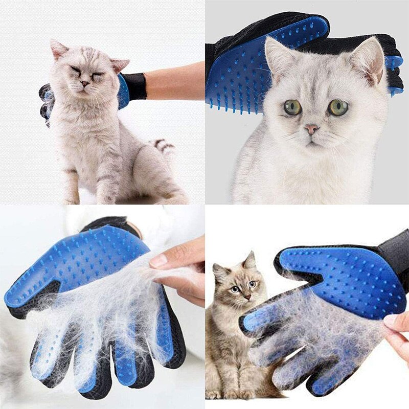 Cat Grooming Handschoen, Pet Hair Remover Handschoenen, Huisdier Grooming Handschoenen, Kattenbadhandschoenen, Multifunctionele Hands- Handschoenen, Dubbelzijdig Design, 24 x 15 x 15 x 2,5 cm voor