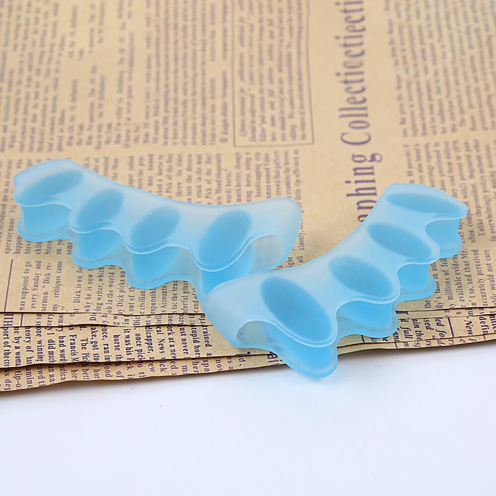 1 par separador de dedos de silicona juanete de pies alisador manicura pedicura separador de dedo pulgar Corrector de pie cuidado de uñas: Azul