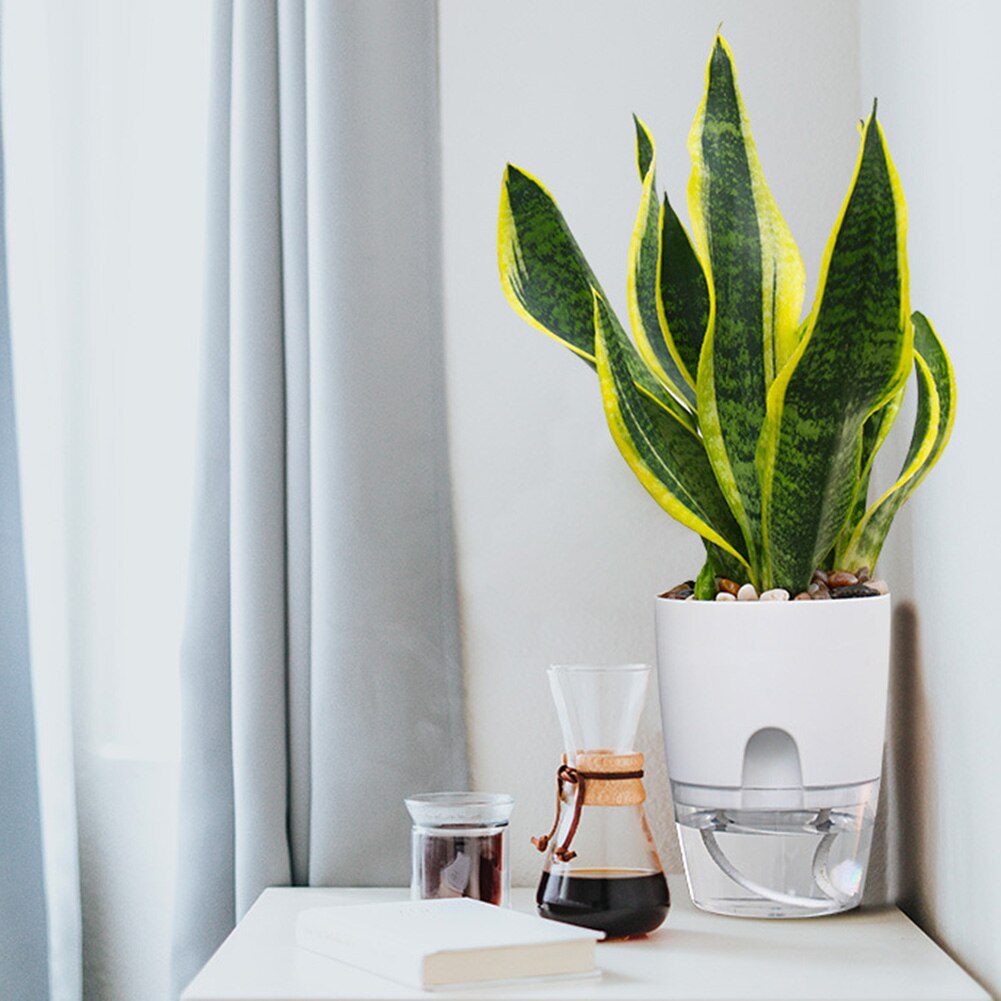 2 schicht Kreative Praktische transparent Blumentopf Selbst Bewässerung Anlage Container Wasser Panzer Sukkulenten Pflanzen drinnen Hause Dekor