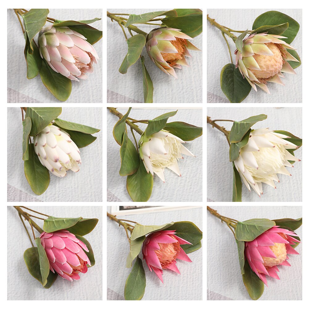 1pc kunstige protea cynaroides silkeblomst gren simulation blomsterbuket bryllupsfestival fødselsdagsfest dekoration