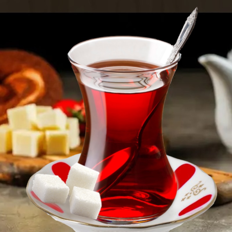 12 Piece Turkish Folk Tea Cups Set - 6 Glass Of Tr – Grandado 12 Piece Turkish Folk Tea Cups Set - 6 Glass Of Tr – Grandado