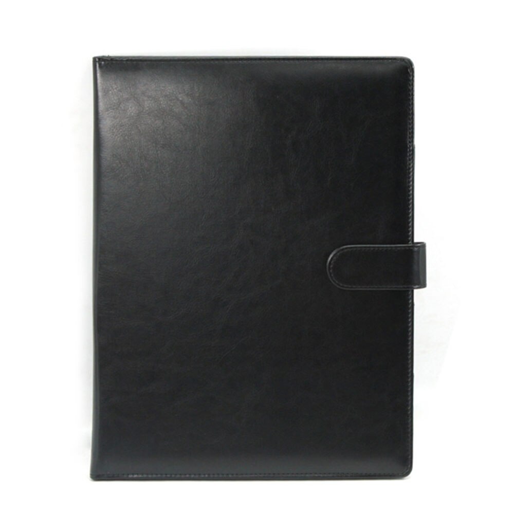 A4 Clipboard Folder Portfolios Multi-function Leather Organizers Sturdy multi function notebooks stationery memo pad: Black