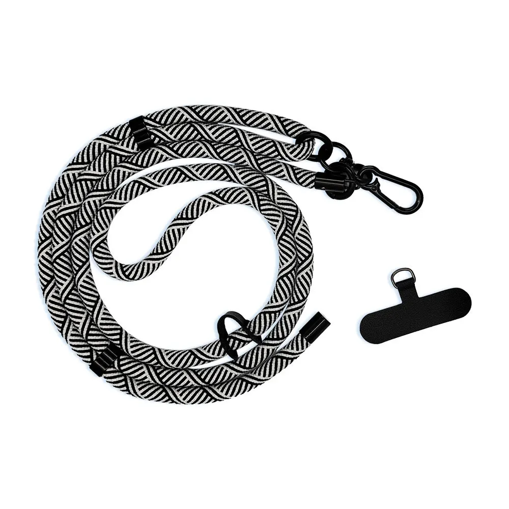 8MM x 120CM Vet Lange Mobiele Telefoon Lanyard Universele Crossbody Opknoping Schouderriem Afneembaar Nekkoord Anti-verloren Lanyard: Silver / Gray