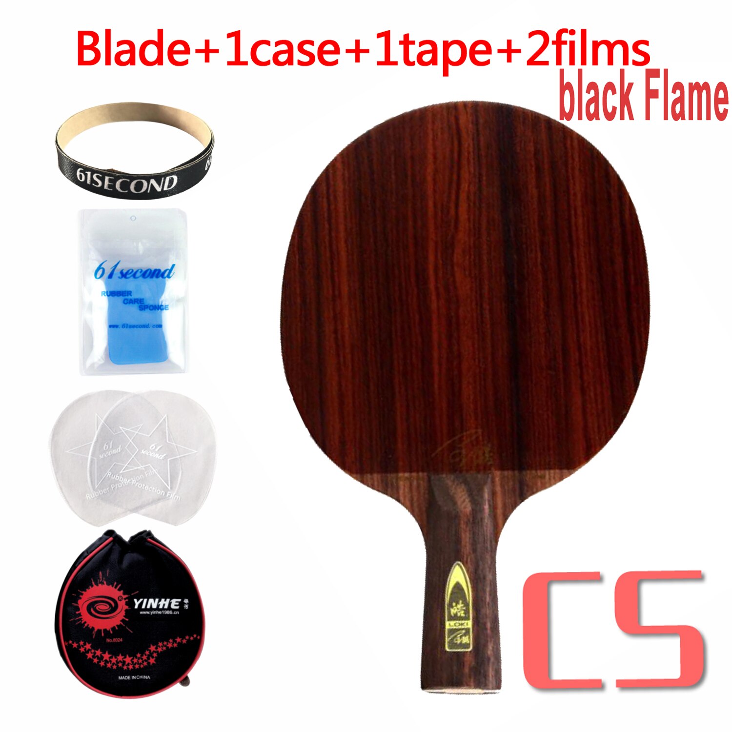 Loki Red Flame Black Flame Palissander Tafeltennis Blade Professionele 7 / 5 Lagen Ping Pong Blade: black CS with YBM