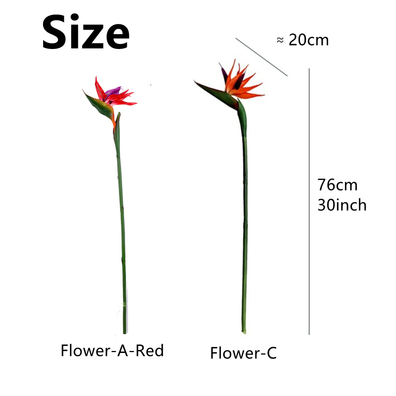 Large Bird of Paradise 43'' Artificial Tropical Flower Faux Heaven Bird Plant for Home Office Garden Decor Flower Arrangement