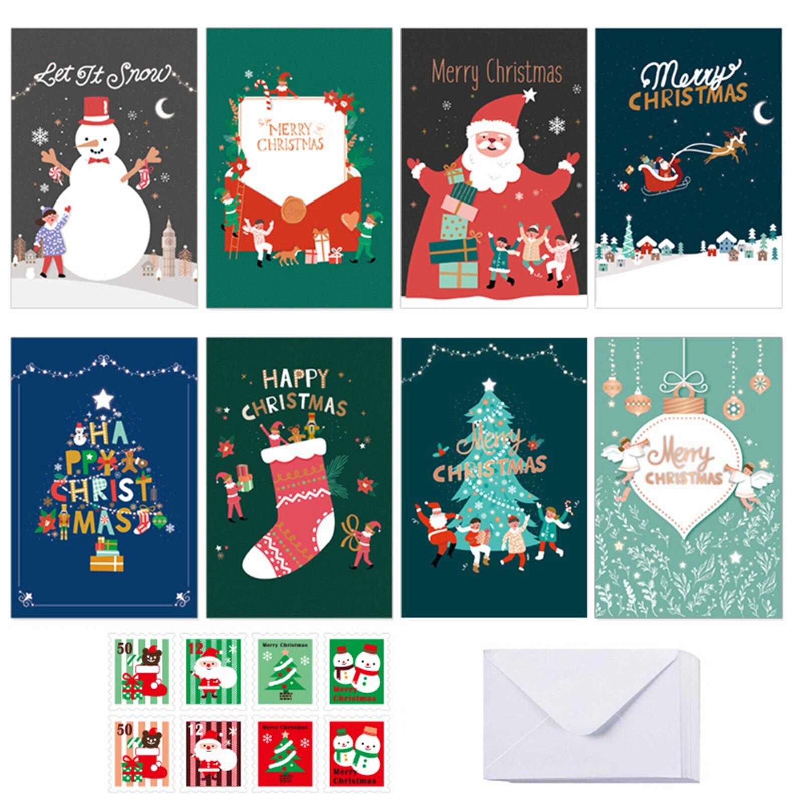 Merry Christmas Small Greeting Cards Kids Mini Chr – Grandado