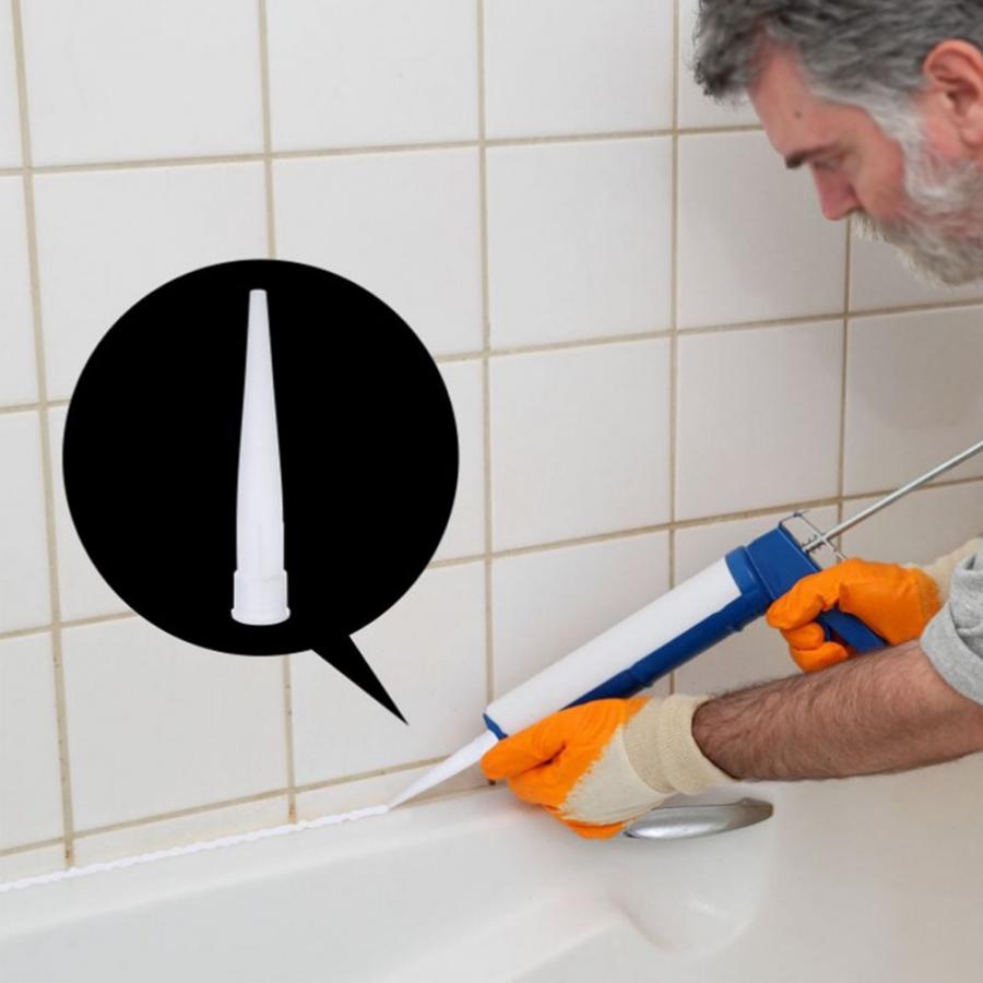 Embouts de calfeutrage en Silicone, 30 pièces, buses de colle, mastic, embouts de calfeutrage en plastique et verre,