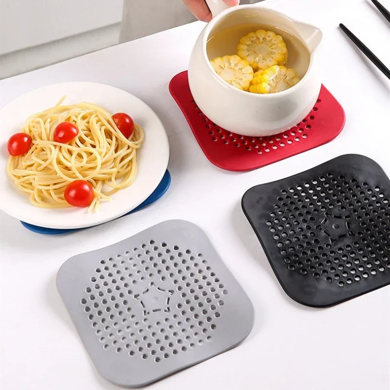 Filtro receptor de pelo de drenaje, colador antibloqueo para fregadero, bañera, suelo de la ducha, cubierta de tapón de silicona, accesorio para cocina y baño, 1 Uds.