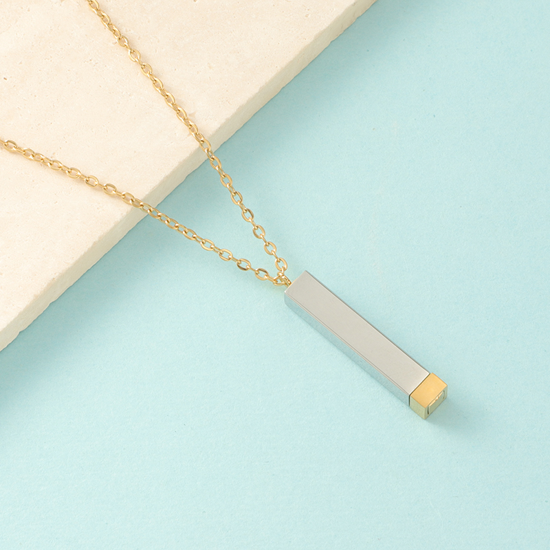 Fnixtar, 10 Uds., dijes colgantes ocultos, barra de cubo cuadrada de acero inoxidable pulido con espejo para collar DIY, joyería para amantes de amigos