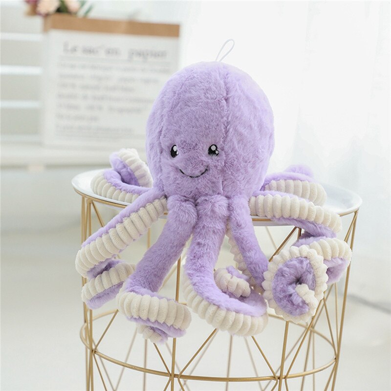 Vanmajor 18/40/60/80cm Kaninchen haar große krake puppe Krake Plüsch Spielzeug Baby weichen tentakeln: 60cm / Violett