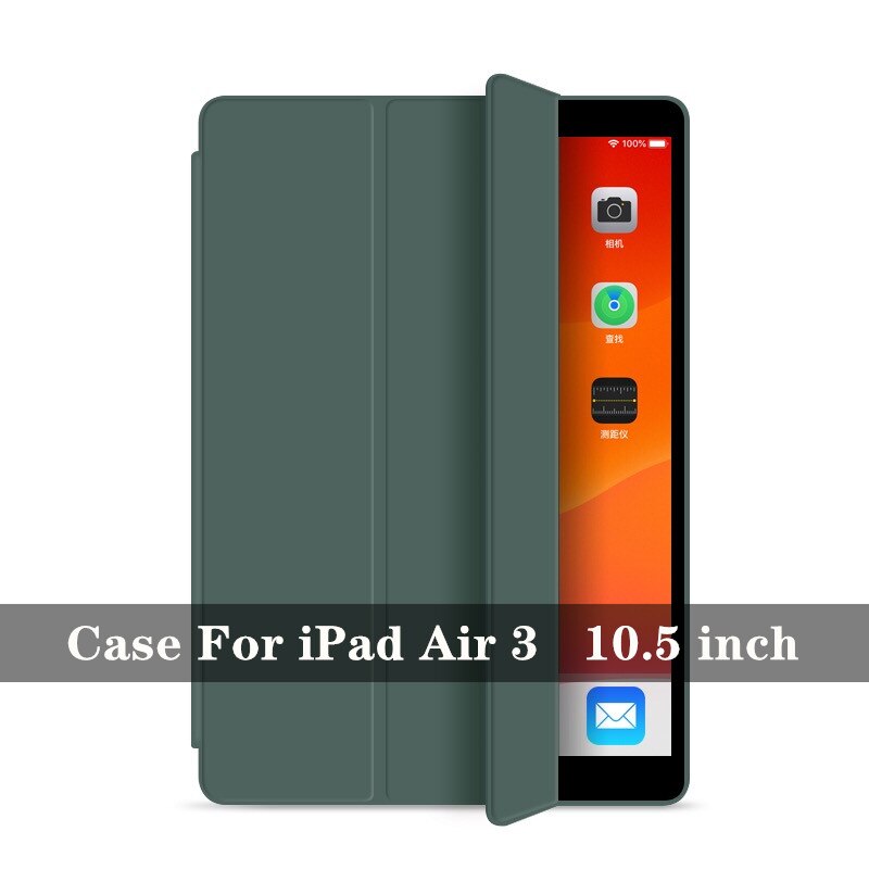 Taske til ipad 10.2 7th generation ultra slim læder taske stander smart cover til ipad mini 5 air 3 smart tpu cover: Til luft 3 10.5 zh