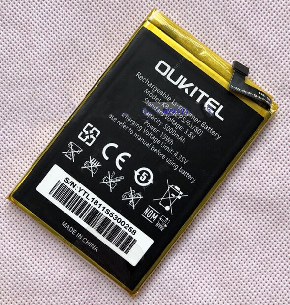 original oukitel K8 battery 5000mah 3.8V for oukitel K8 18:9 Full Display 6.0&#39;&#39;FHD Mobile Phone