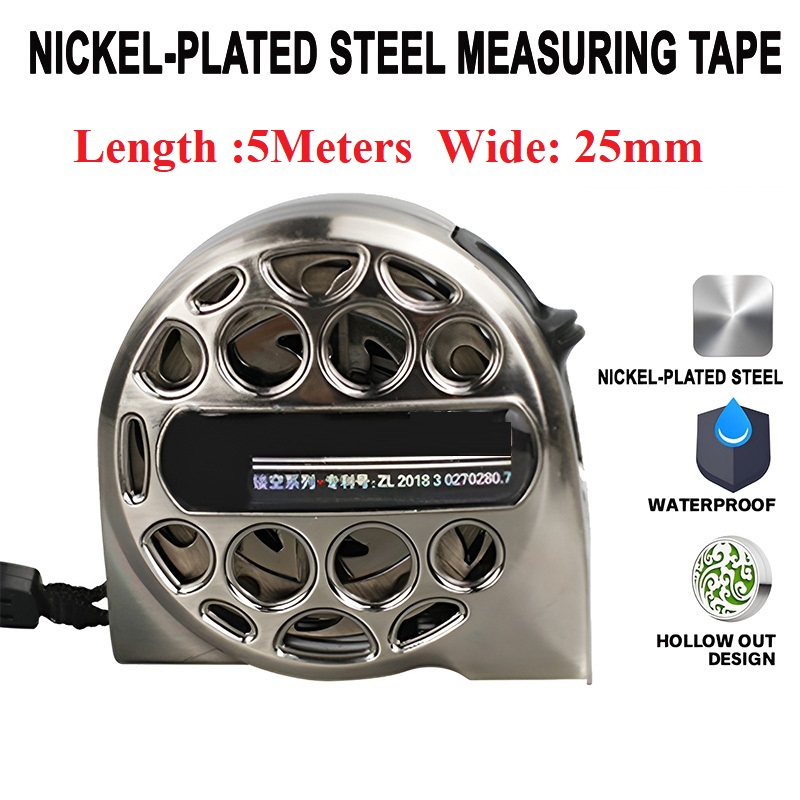 3/5/7.5M Metric Tape Measure Stainless Steel Anti-corrosion Retractable Metric Ruler Hollow Woodworking Measuring Tool: Dark Grey