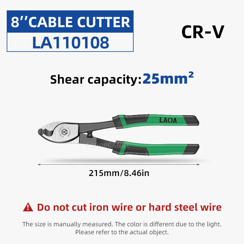 LAOA Kabelschaar CR-V Kabeltang Elektrische draadstripper Combinatie Multifunctioneel handgereedschap 6 8 10 inch Krimptang: Donkerblauw
