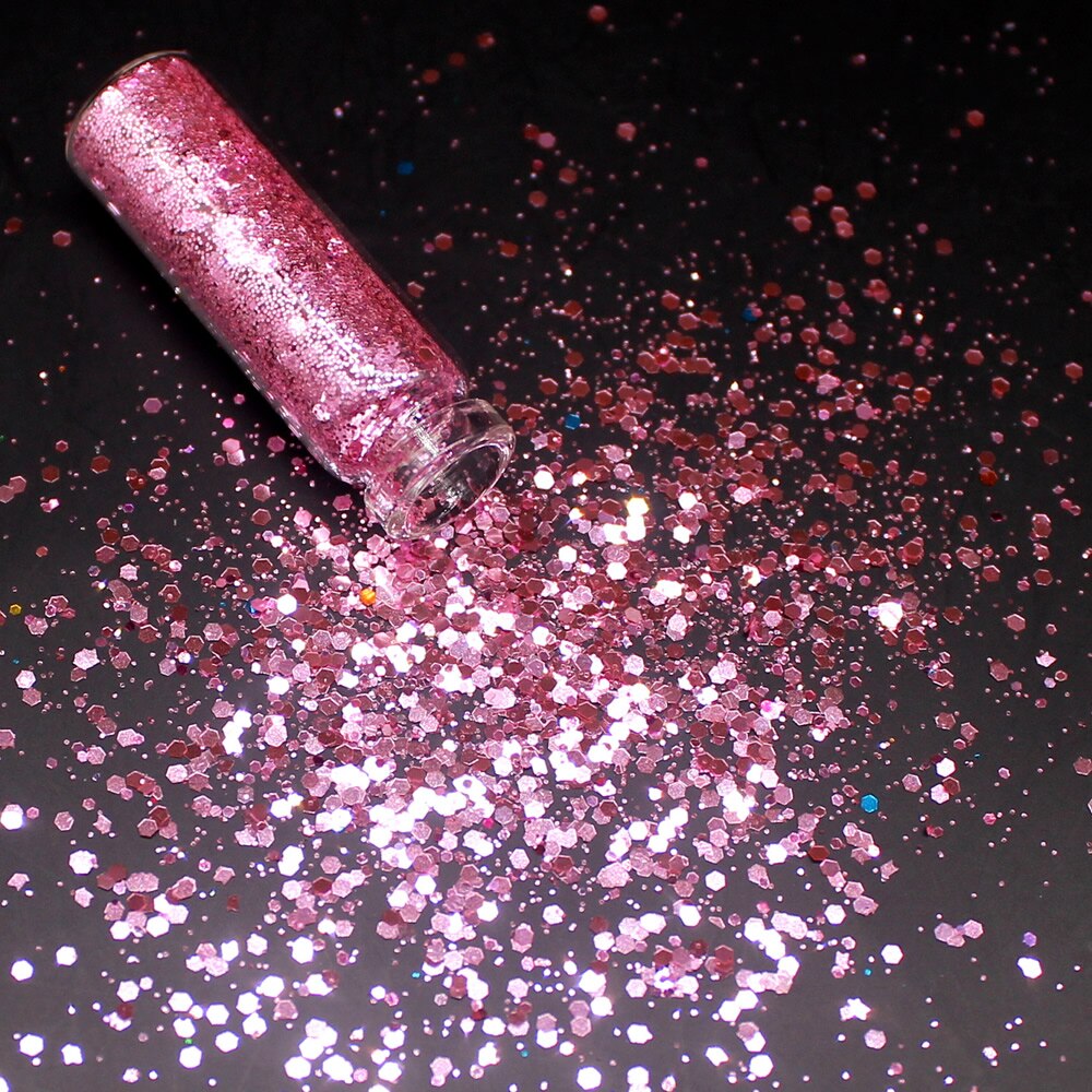 1 flaske dyb guld holografiske pailletter glitter shimmer diamant 12 farver eye shiny skin highlighter ansigt krop glitter festival: 11