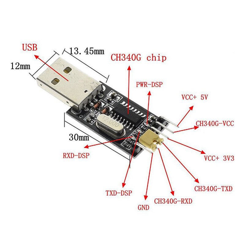 10 Stck CH340G Anstelle von PL2303 USB zu TTL zu Serielle Pinsel Bord