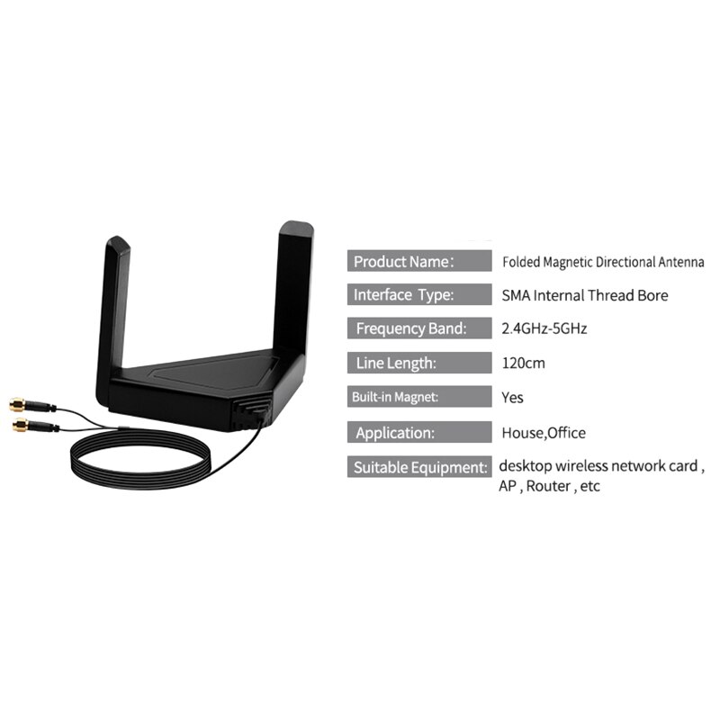 Wireless Dual Band External Antenna for Desktop Laptop 120CM Antennas for AX200 9260NGW Card PCIe Wifi Adapter