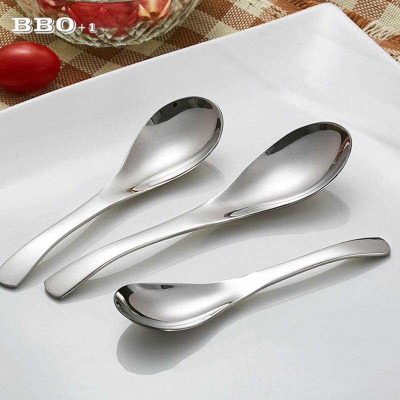 3 Size Stainless steel Dessert Spoon set Table Soup spoon Kitchenware Small Spoons For Restaurant Dinner Wedding Party Cutlery