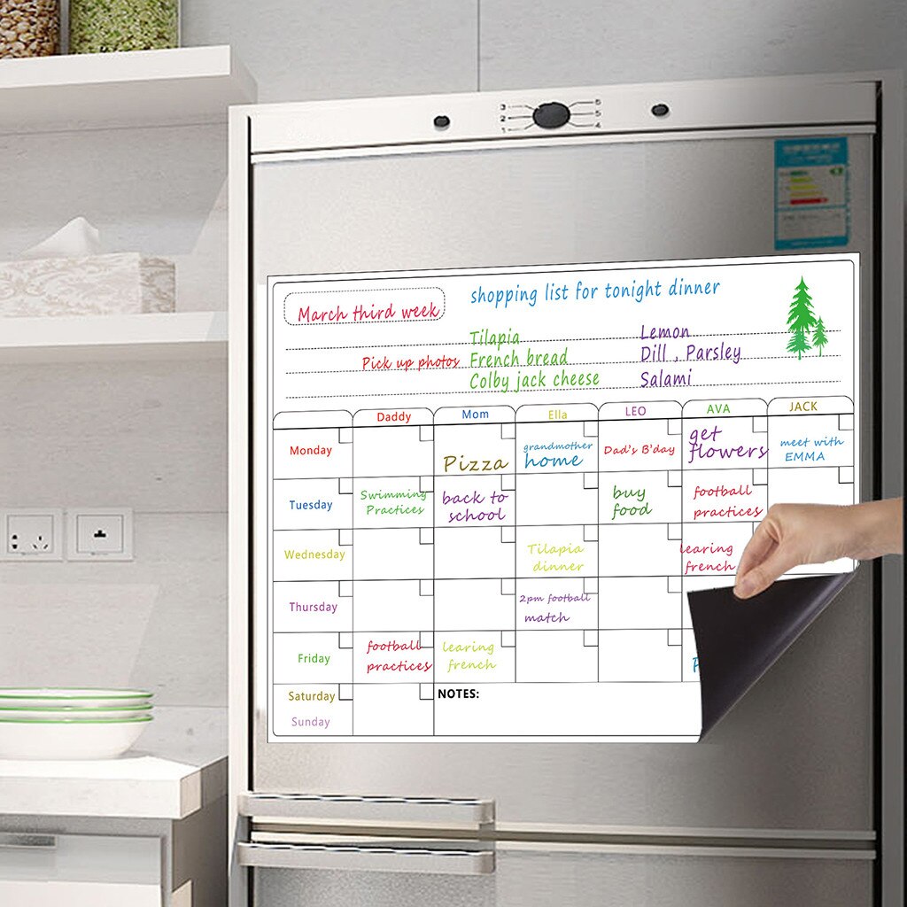 Calendar stickers Refrigerator stickers message Magnetic soft whiteboard foldable magnetic soft whiteboard plan table office