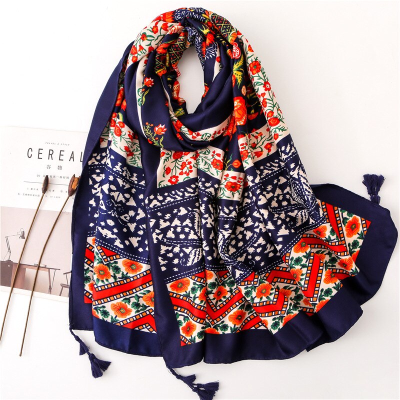 Écharpe pour femme, châles et écharpes chauds, doux et longs, style ethnique, imprimé, étoles de plage, écharpe hijab douce et chaude