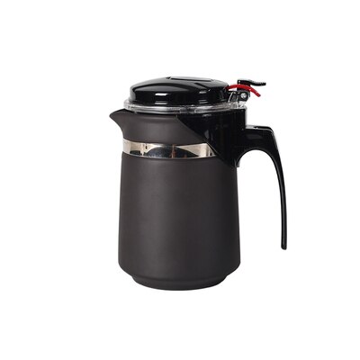 Bule de chá de argila roxa elegante copo bule resistente ao calor filtro bule escritório conjunto chá doméstico artesanal resistente a altas temperaturas: Black