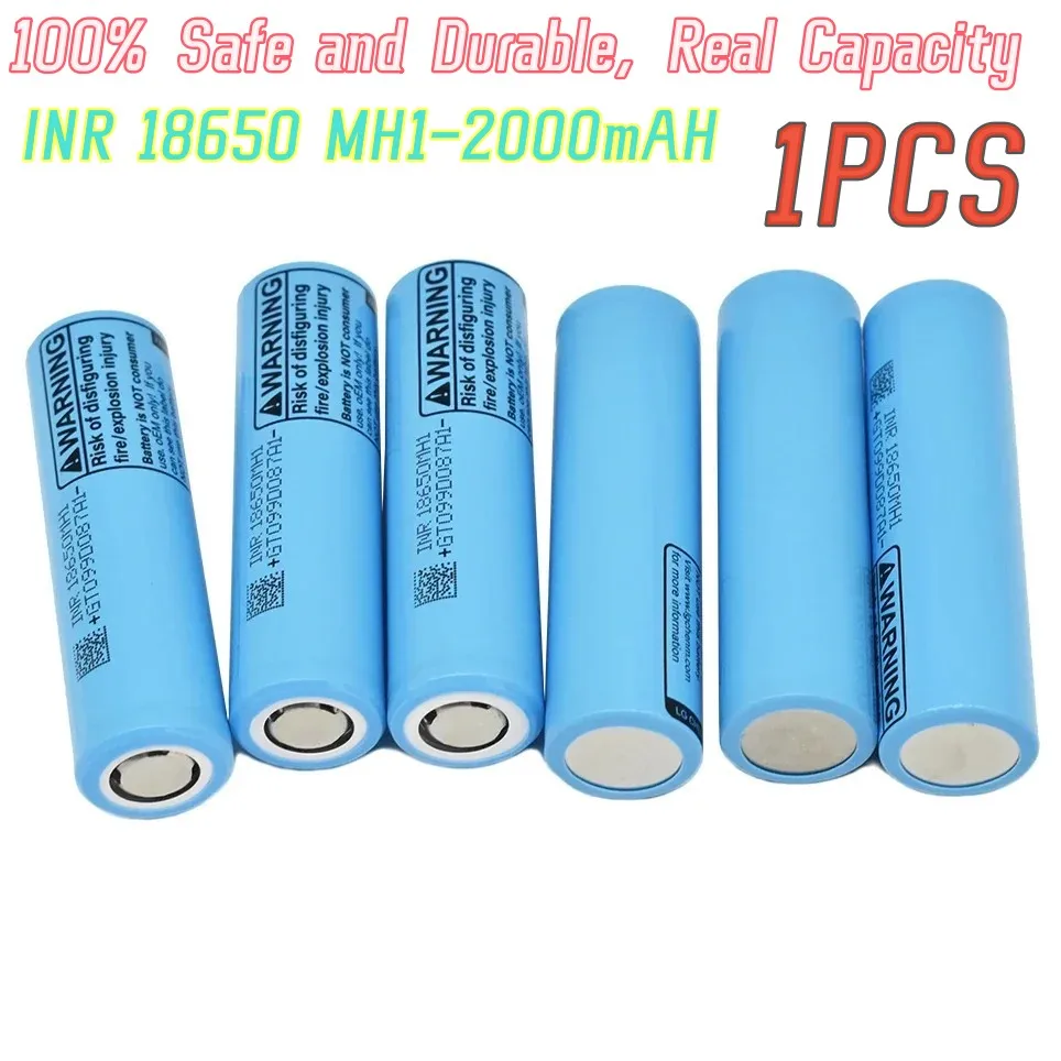 18650 MH1 3.7 V, 3200 mAh rechargeable lithium battery: green