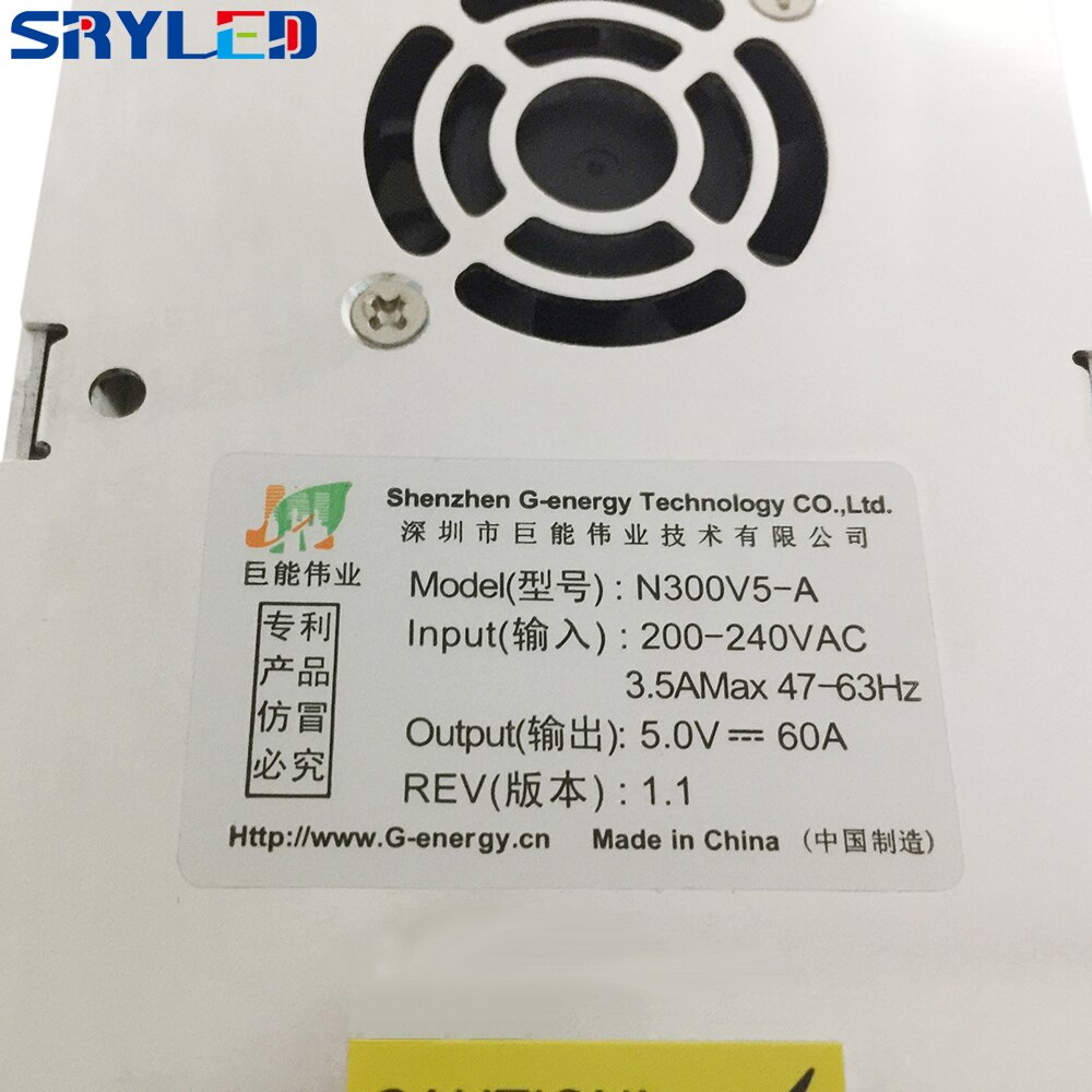 LED Display AC 220-240V Ingang Voeding G-energie 5V-60A Untra Slanke PSU