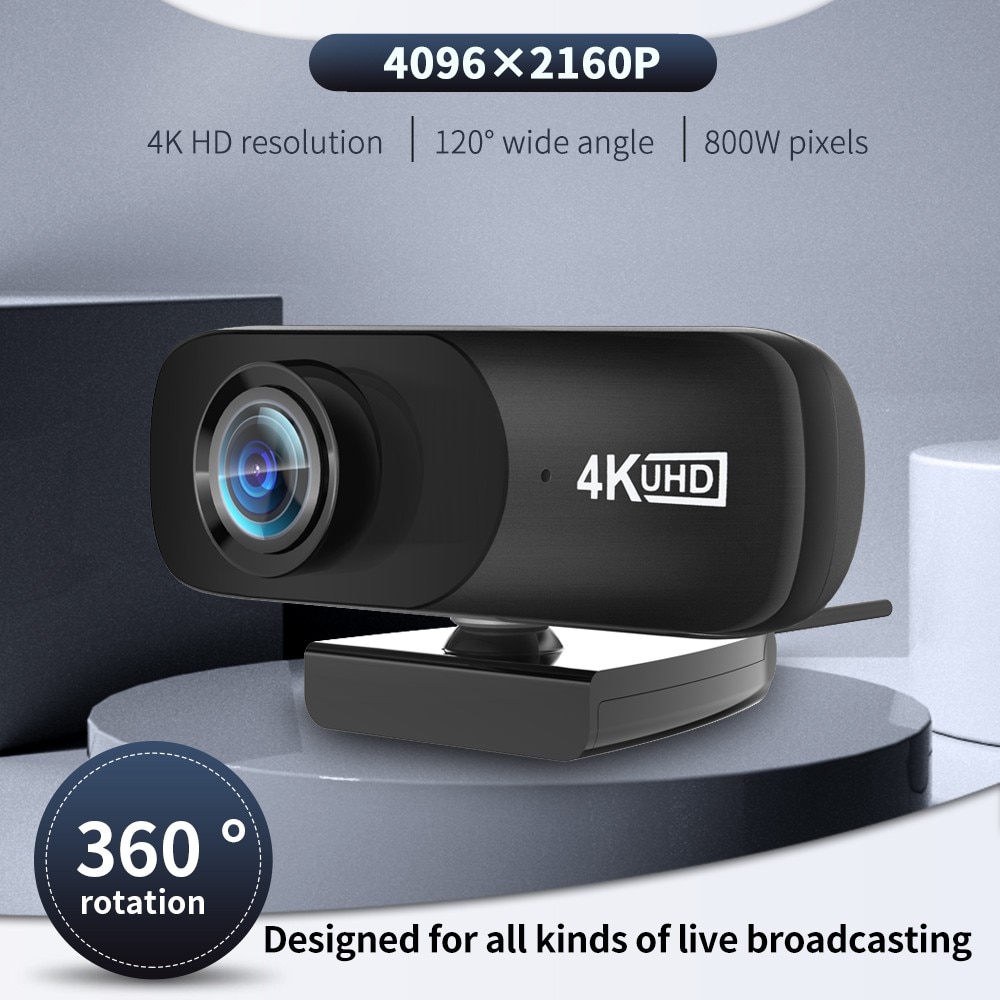 TISHRIC C160 4K Webcam 1080P 30fps Full HD USB Web Camera With Microphone for Computer web Cam Webcam 8M Pixel Meeting Living: C160 4K 30fps