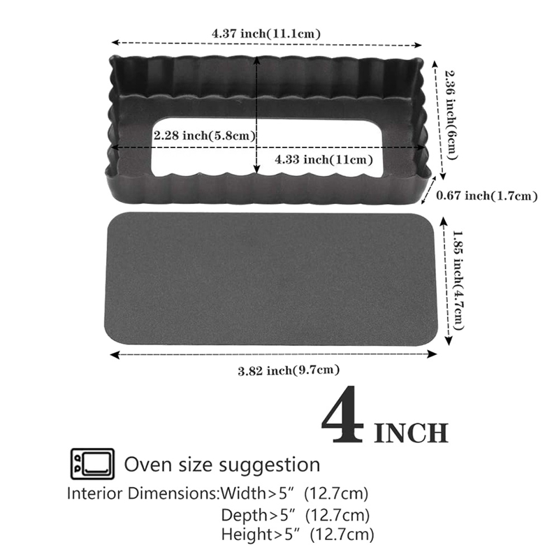 ! Mini Tart Pan Square 4 Inch With Removable Bottom Quiche Pan Nonstick Quiche Pie Pan 6 Pack For Baking Quiche Cake