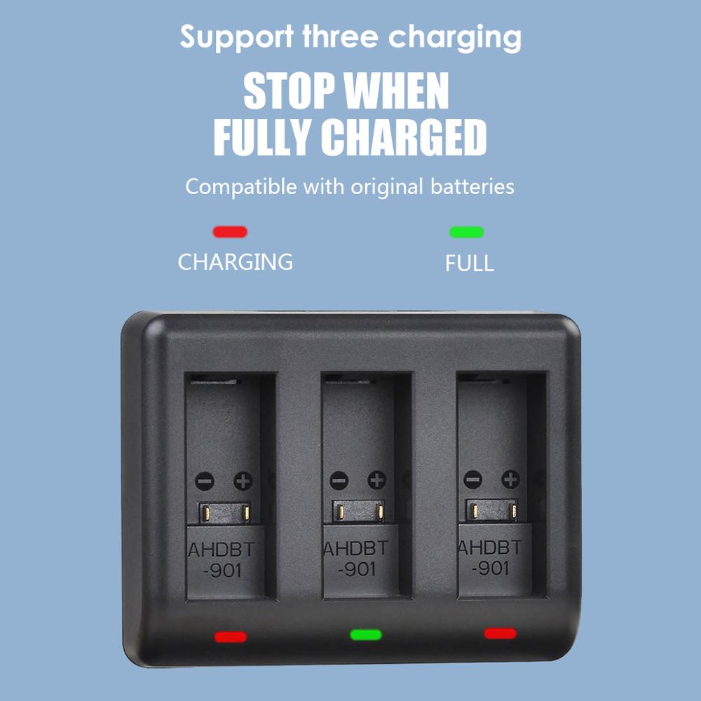 1780Mah 3.86V Camera Batterij Voor Gopro Hero 9 Hero 10 AHDBT-901 Batterijen &amp; Led 3-Slots Usb Charger