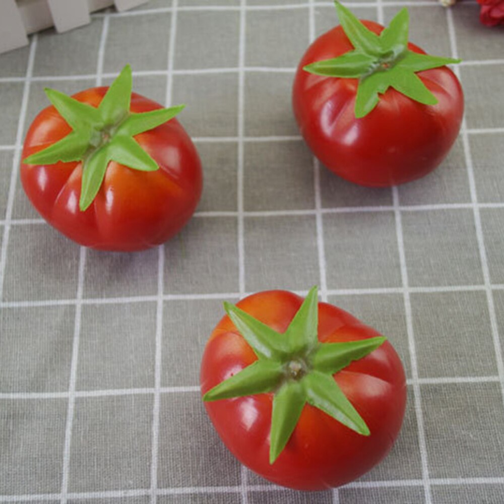 5 pièces Simulation réaliste artificielle tomate légumes en plastique faux fruits maison fête décorative mousse fruits photographie accessoires