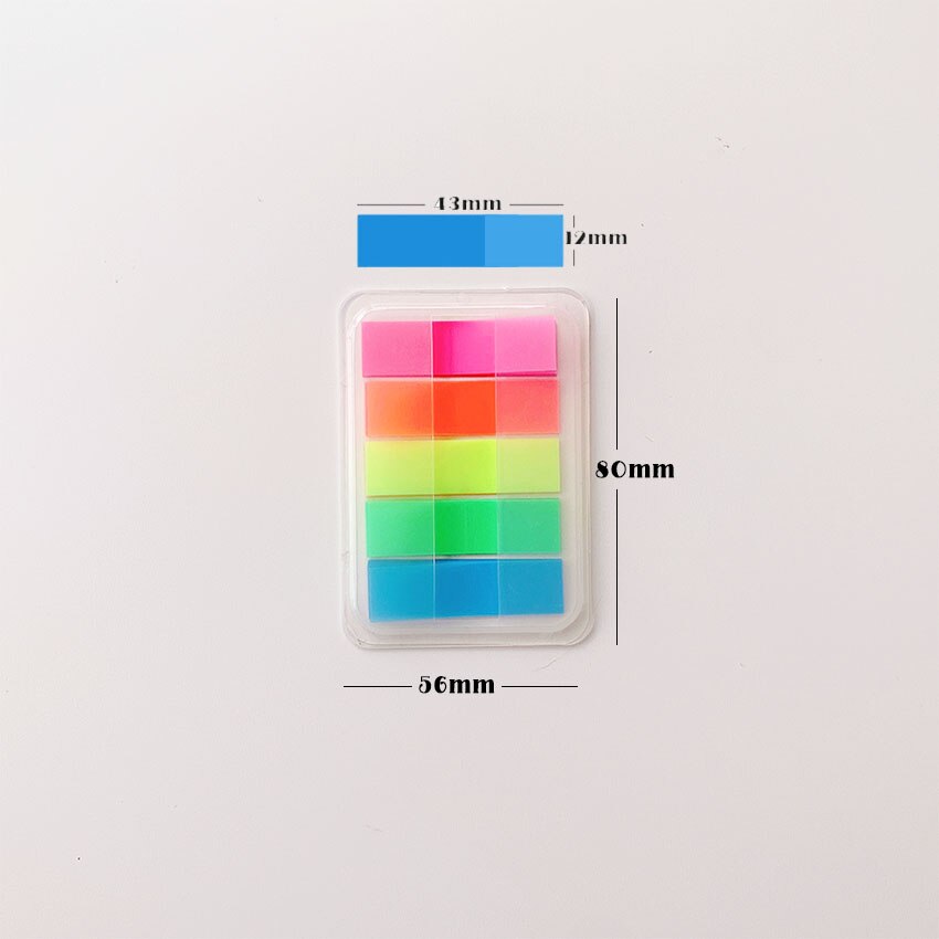 100sheets Transparent Sticky Notes Morandi Color Bookmark Sticker School Supplies Stationery: Fluorescent