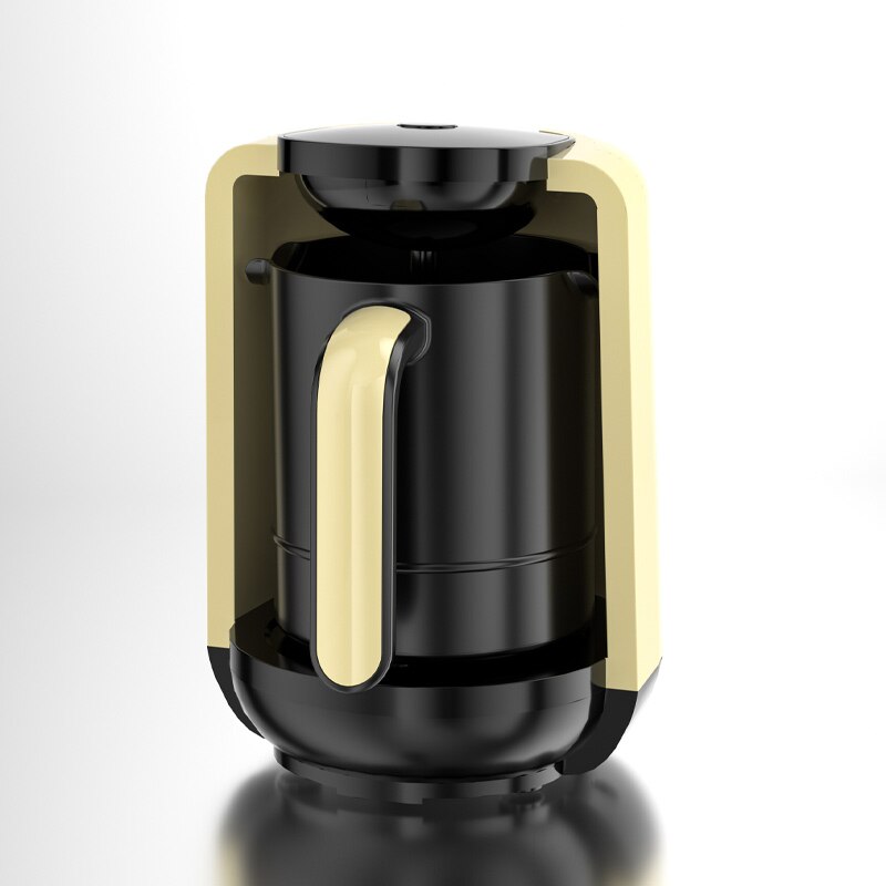 500ml automático turco máquina de café sem fio elétrico pote café ac 220 portable 240v portátil viagem cafeteira 400w: Yellow / EU