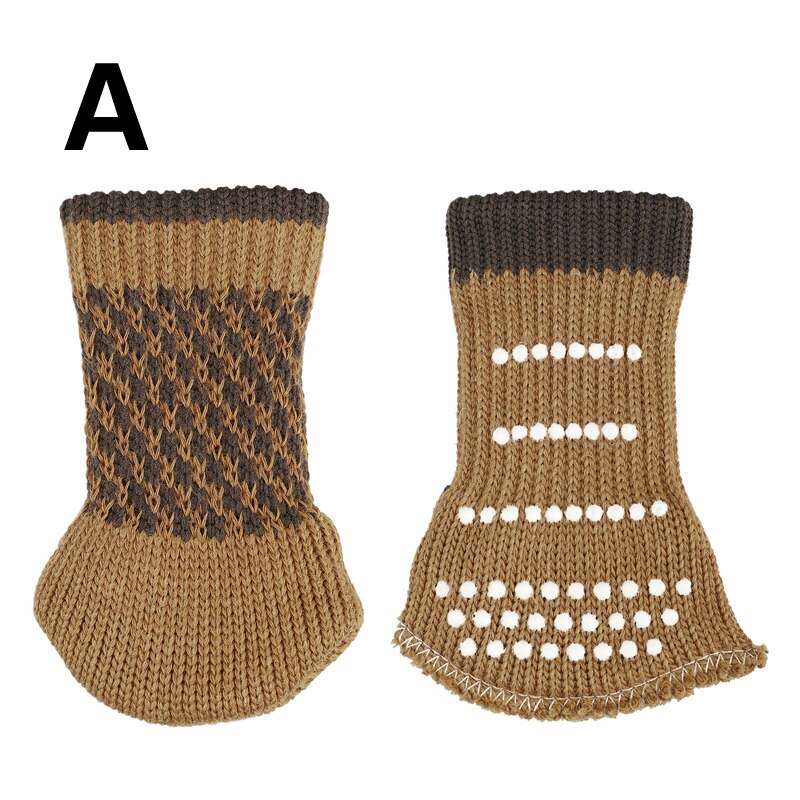 4 stk 8*5cm strikkebord stole ben betræk sokker gulvbeskytter skridsikre møbel fødder ærmebetræk bord stol ben sokker: -en