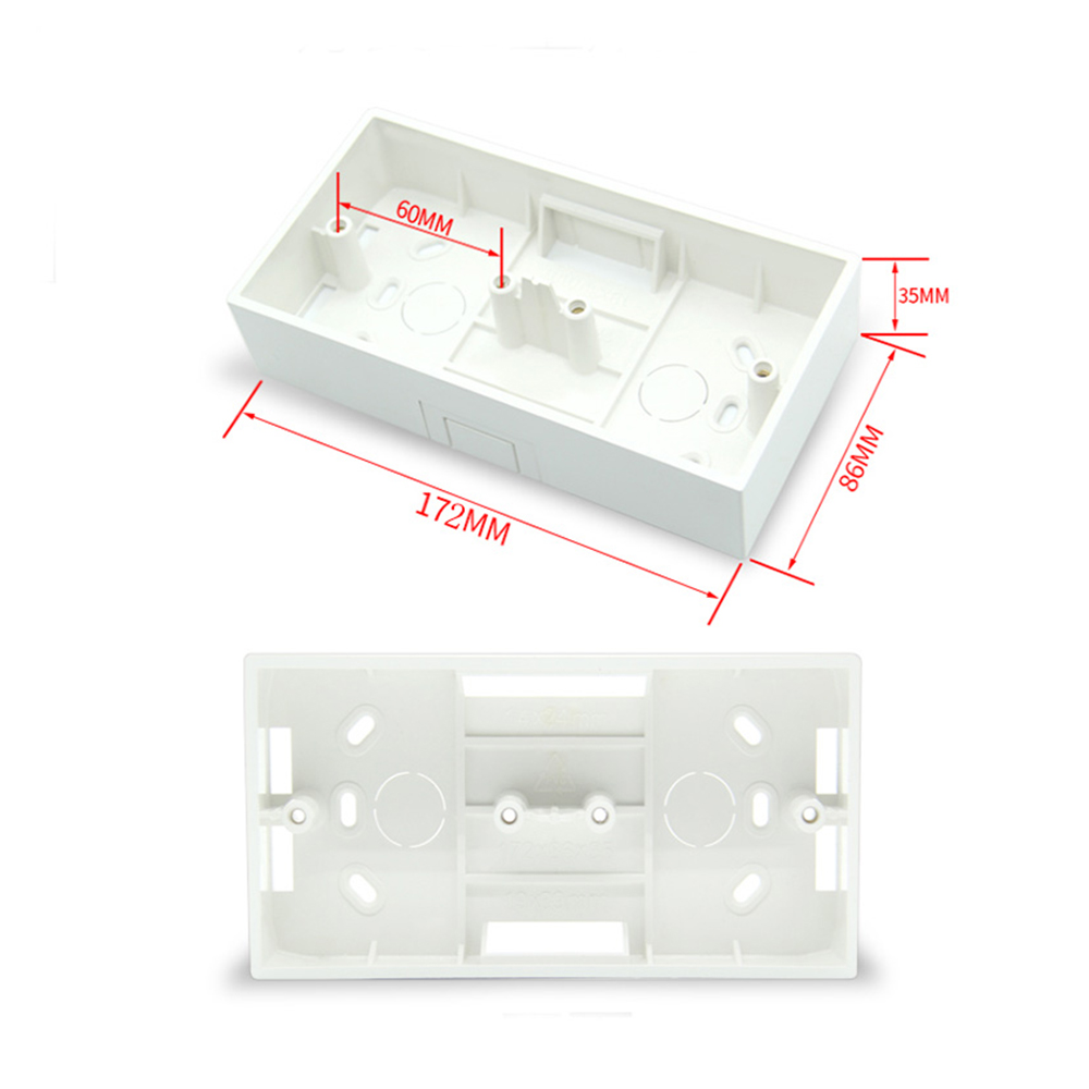 Installation Box Light Wall Switch Socket Base Model L86 L173 L258 L344 Surface Mount Junction Bottom Boxes Dark White Cassette: Dark Grey