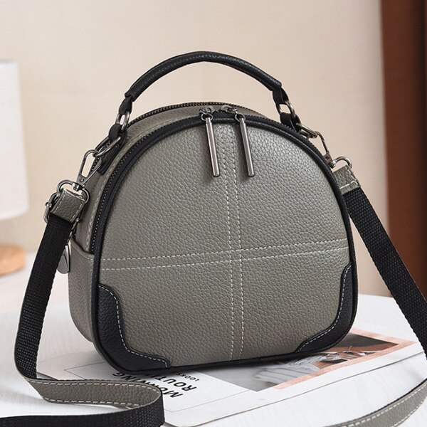 Hjphoebag solid pu läderväska damer crossbody messenger axelväskor vintage handväskor bolsa  yc351: Grå- a