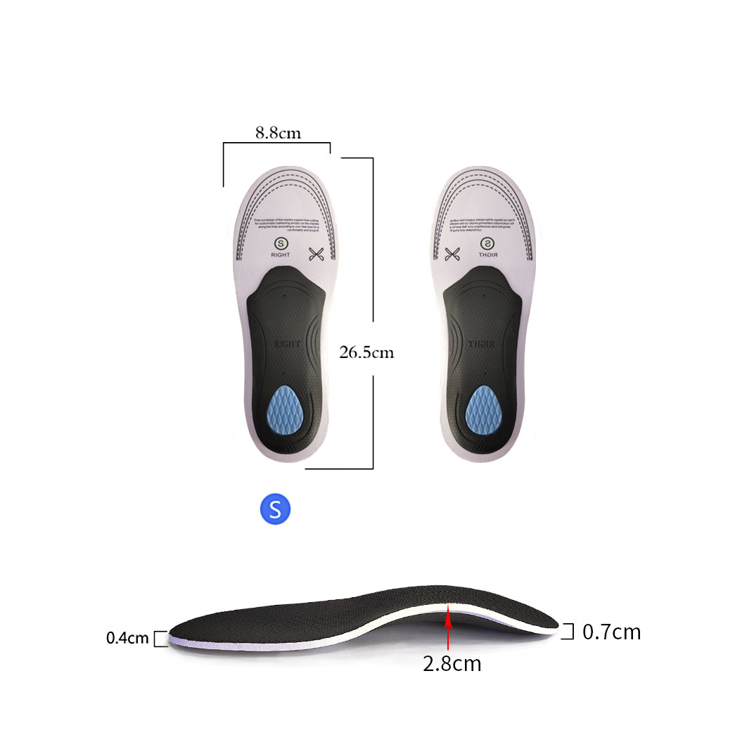 1Pair Orthopedic Insoles Arch Support Flat Feet Insert Foot Care Fasciitis Relief Insoles for Feet for Plantar Fasciitis Unisex: Black-26.5cm EU35-41