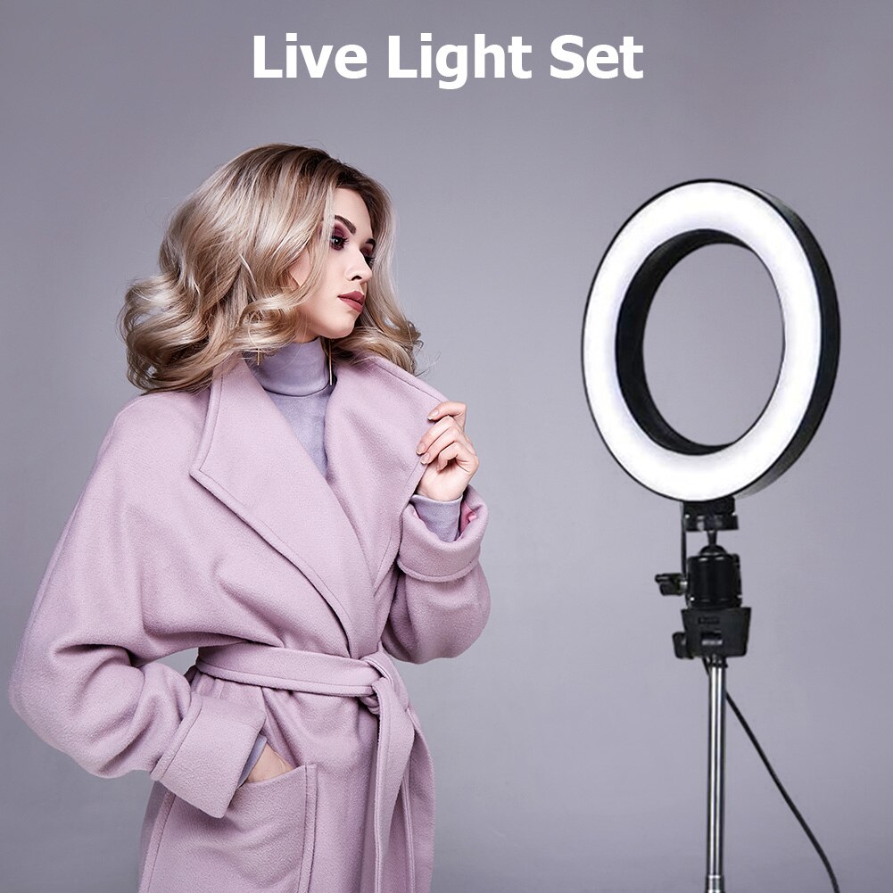 Led Selfie Ring Licht Dimbare Camera Telefoon Studio Fotografie Foto Ring Licht Invullen Flash Led Met Statief Voor Smartphone Make-Up